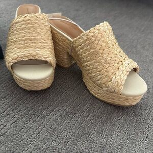 Woven Platform Mules